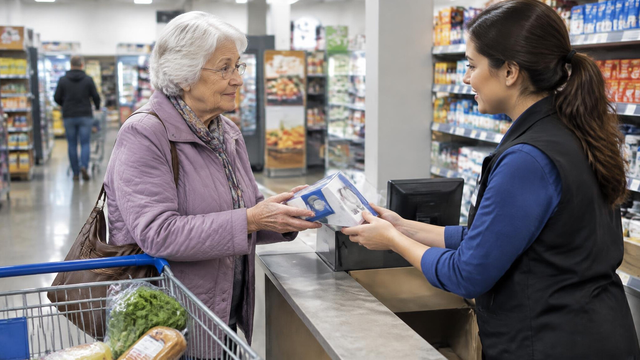 elderly woman shopping