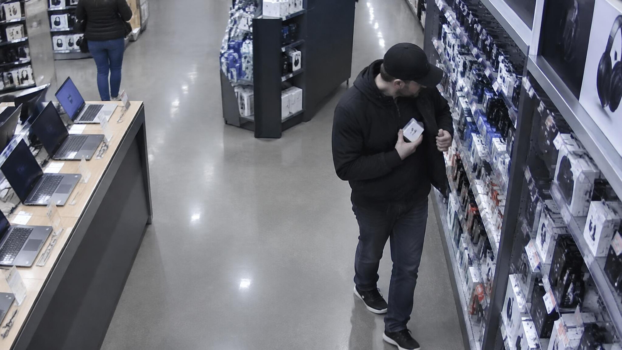 electronics store aisle