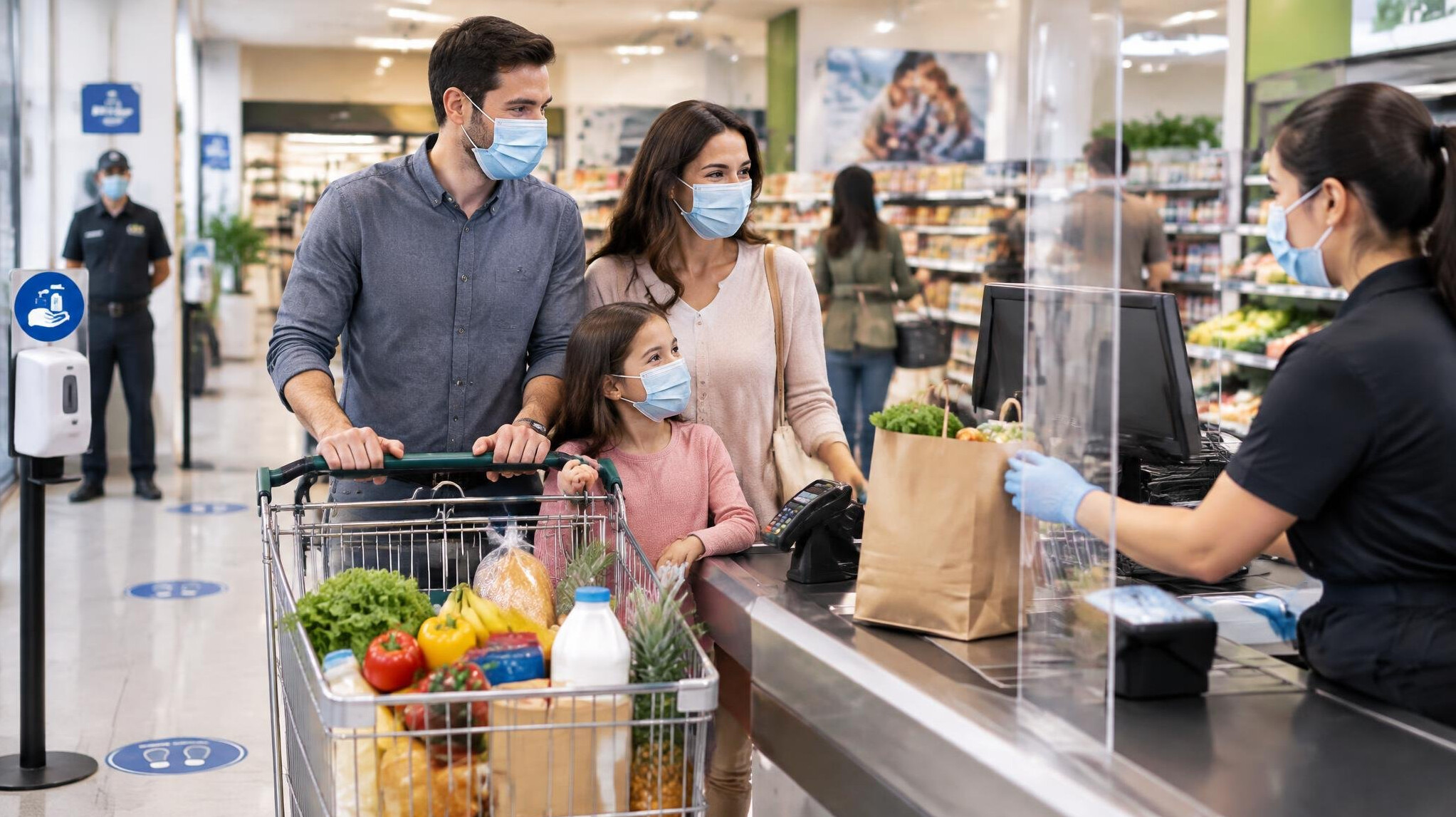 customers shopping in safe environment
