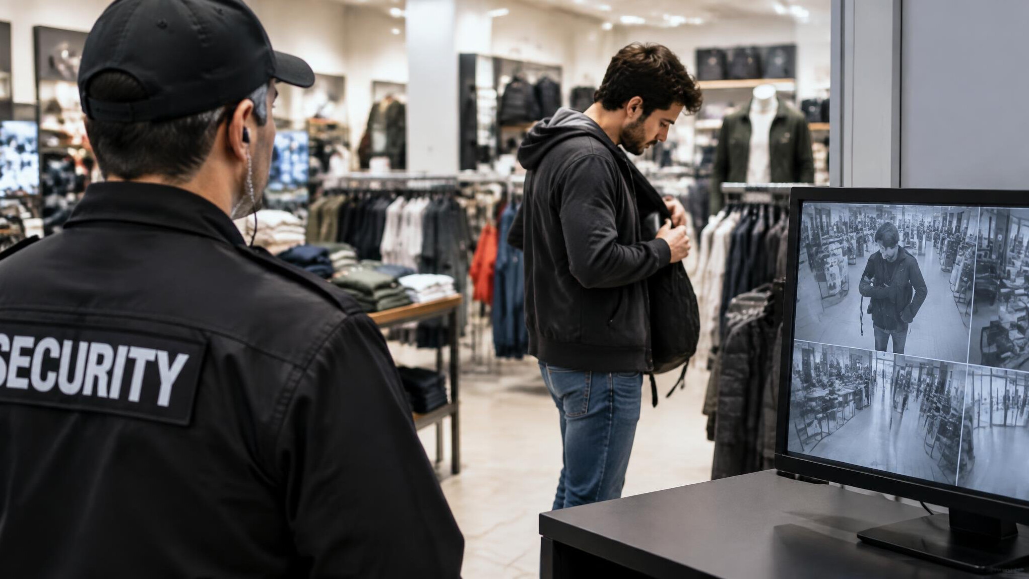 store detective watching customer