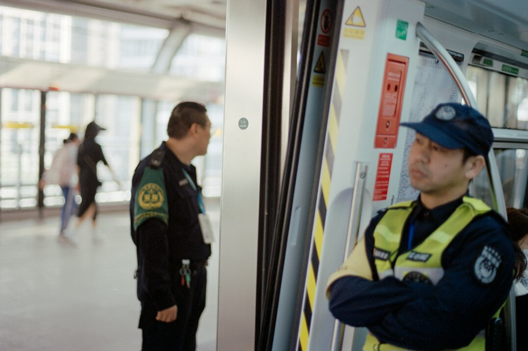 security guard stopping shoplifter